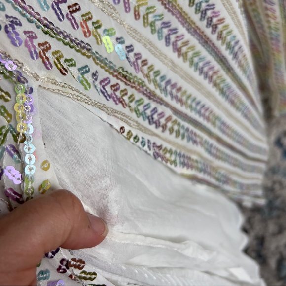 Sundress Chicago Bora Bora sequin embellished Maxi Dress side slits Sz L/XL - Picture 6 of 12